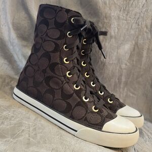 Coach Brown High-Top Sneakers SZ 6